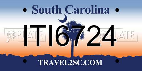 ITI6724 South Carolina License Plate