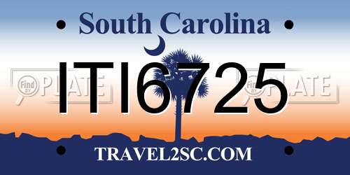 ITI6725 South Carolina License Plate