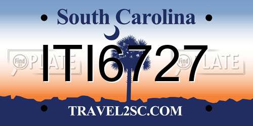 ITI6727 South Carolina License Plate