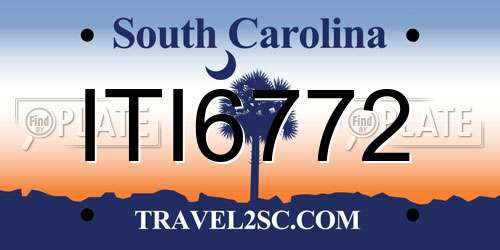 ITI6772 South Carolina License Plate