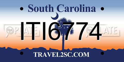 ITI6774 South Carolina License Plate