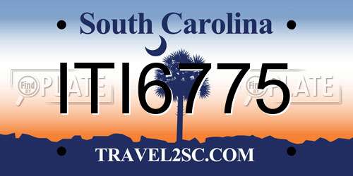 ITI6775 South Carolina License Plate
