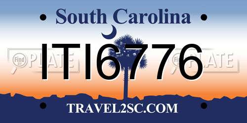 ITI6776 South Carolina License Plate