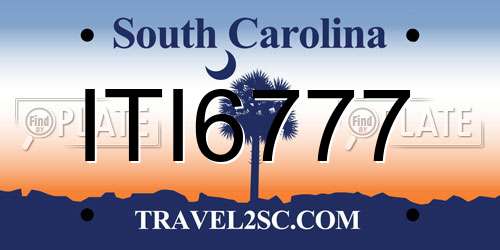 ITI6777 South Carolina License Plate