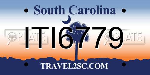 ITI6779 South Carolina License Plate