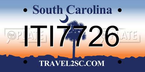 ITI7726 South Carolina License Plate