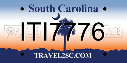 ITI7776 South Carolina License Plate