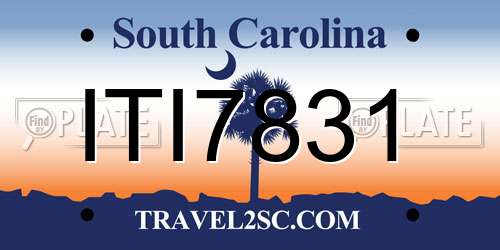 ITI7831 South Carolina License Plate