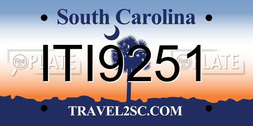 ITI9251 South Carolina License Plate