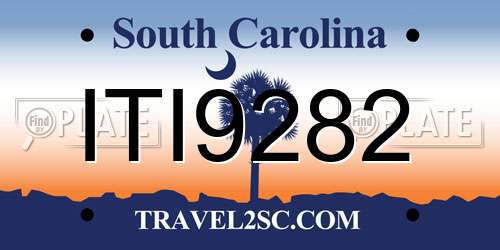 ITI9282 South Carolina License Plate