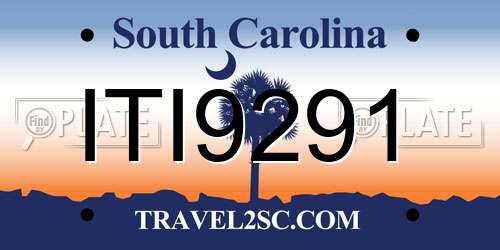 ITI9291 South Carolina License Plate