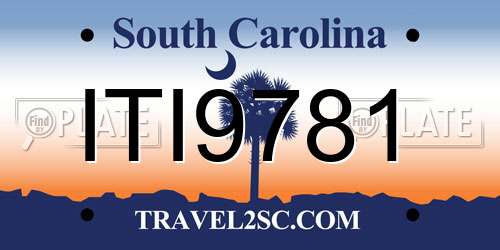 ITI9781 South Carolina License Plate