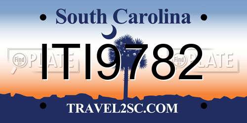 ITI9782 South Carolina License Plate