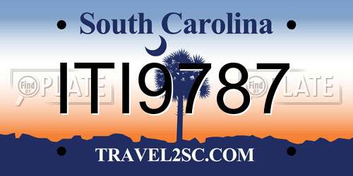 ITI9787 South Carolina License Plate