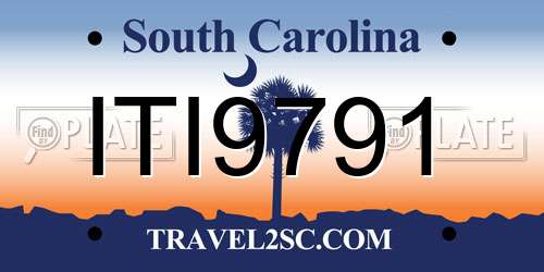 ITI9791 South Carolina License Plate