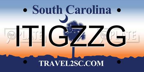 ITIGZZG South Carolina License Plate