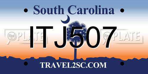 ITJ507 South Carolina License Plate