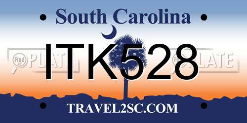 ITK528 South Carolina License Plate