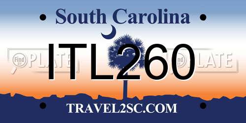 ITL260 South Carolina License Plate