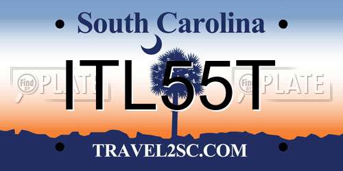 ITL55T South Carolina License Plate