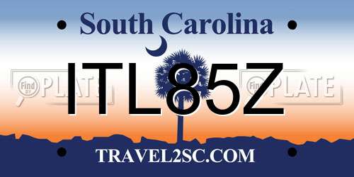 ITL85Z South Carolina License Plate