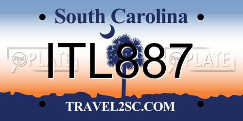 ITL887 South Carolina License Plate