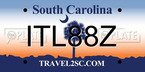 ITL88Z South Carolina License Plate
