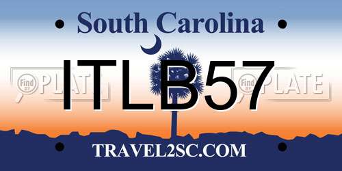ITLB57 South Carolina License Plate