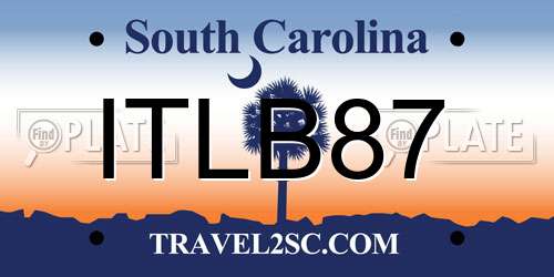 ITLB87 South Carolina License Plate