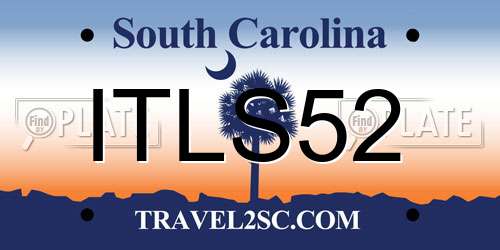 ITLS52 South Carolina License Plate