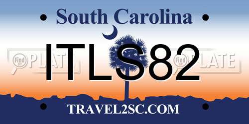 ITLS82 South Carolina License Plate