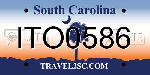 ITO0586 South Carolina License Plate