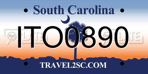 ITO0890 South Carolina License Plate