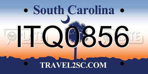 ITQ0856 South Carolina License Plate