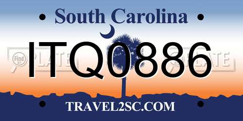 ITQ0886 South Carolina License Plate