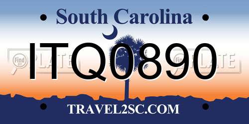 ITQ0890 South Carolina License Plate