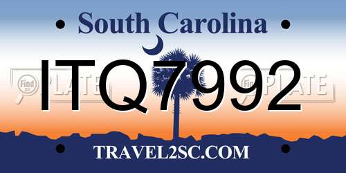 ITQ7992 South Carolina License Plate