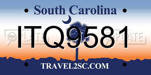ITQ9581 South Carolina License Plate