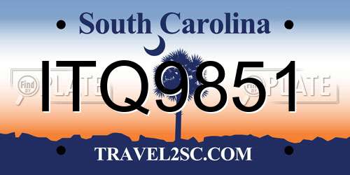 ITQ9851 South Carolina License Plate