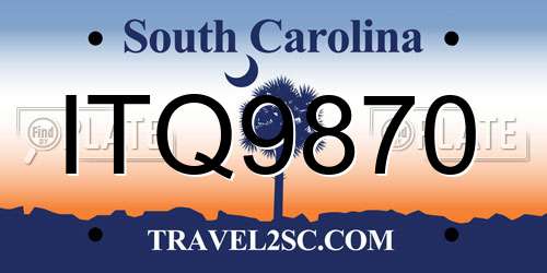 ITQ9870 South Carolina License Plate