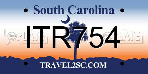ITR754 South Carolina License Plate