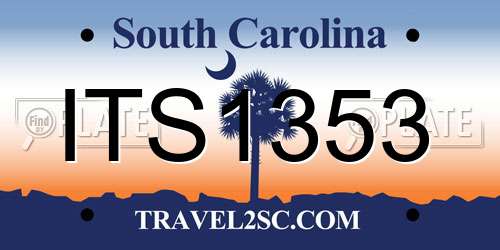 ITS1353 South Carolina License Plate