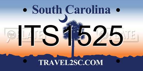 ITS1525 South Carolina License Plate