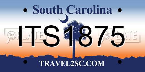 ITS1875 South Carolina License Plate