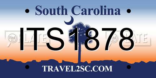 ITS1878 South Carolina License Plate