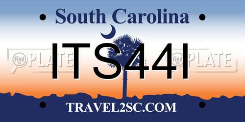 ITS44I South Carolina License Plate