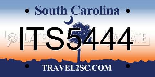 ITS5444 South Carolina License Plate