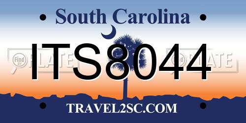 ITS8044 South Carolina License Plate
