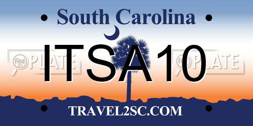 ITSA10 South Carolina License Plate