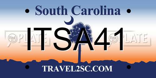 ITSA41 South Carolina License Plate
